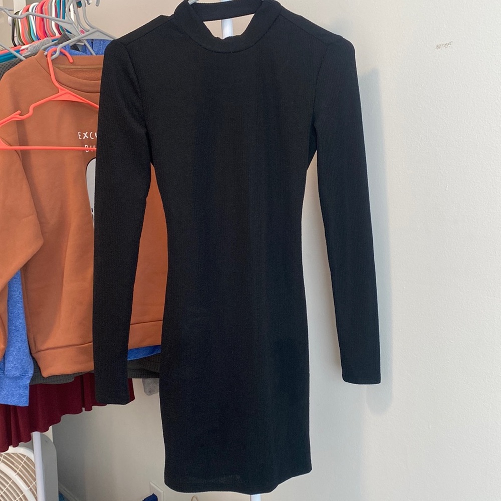 Adika Black Dress - Backless - Long Sleeve - NEVER WORN